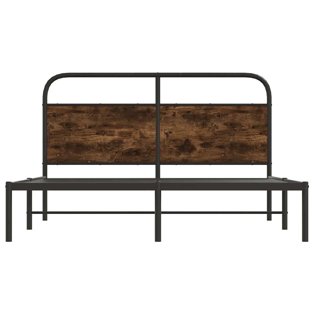 Bed frame without mattress 150x200 cm smoked oak wood material