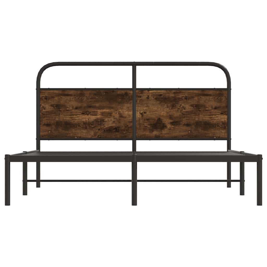 Bed frame without mattress 160x200 cm smoked oak wood material