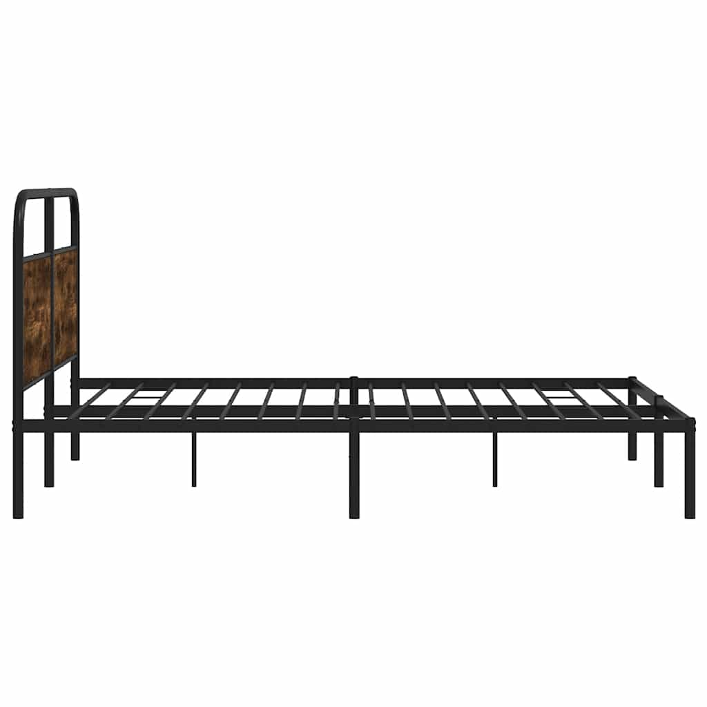 Bed frame without mattress 160x200 cm smoked oak wood material