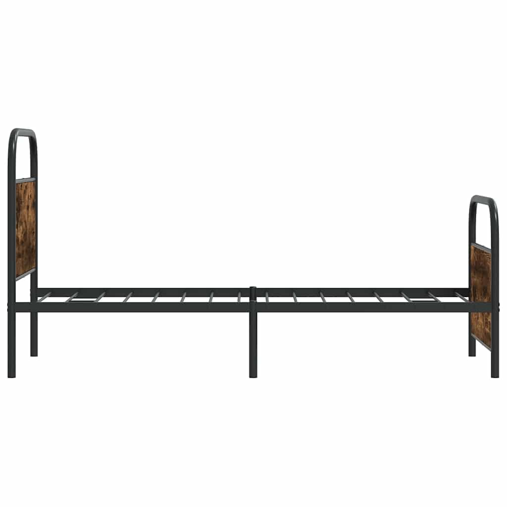 Bed frame without mattress 75x190 cm smoked oak wood material