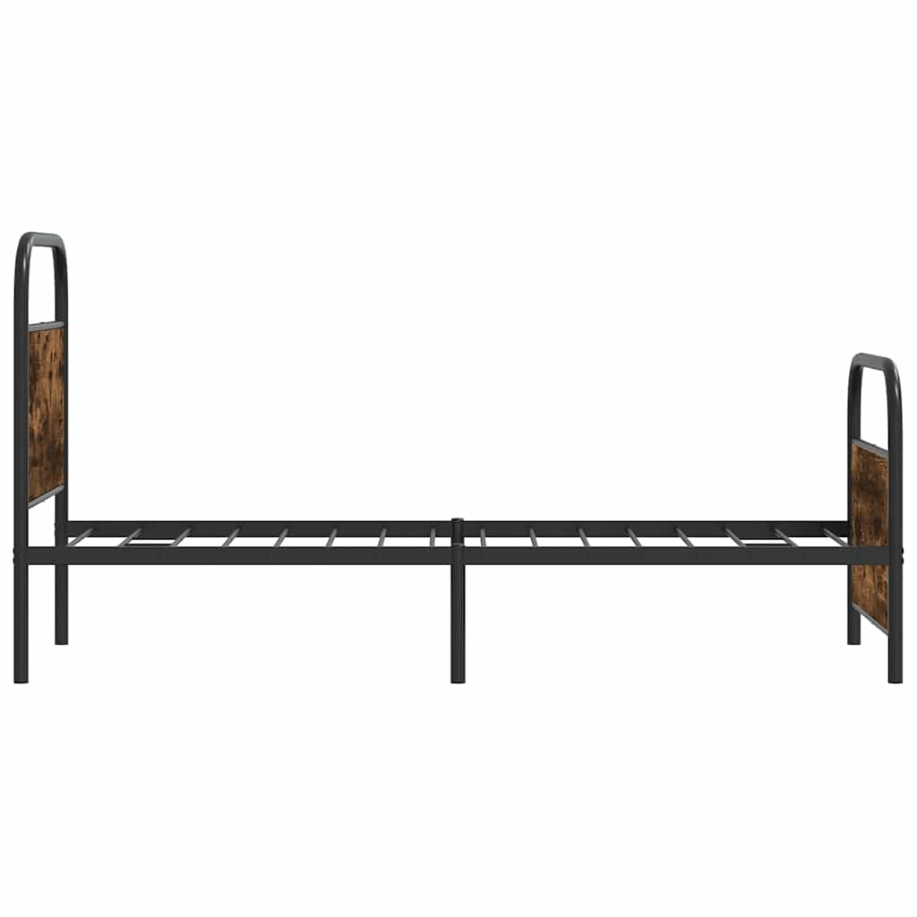 Bed frame without mattress 80x200 cm smoked oak wood material