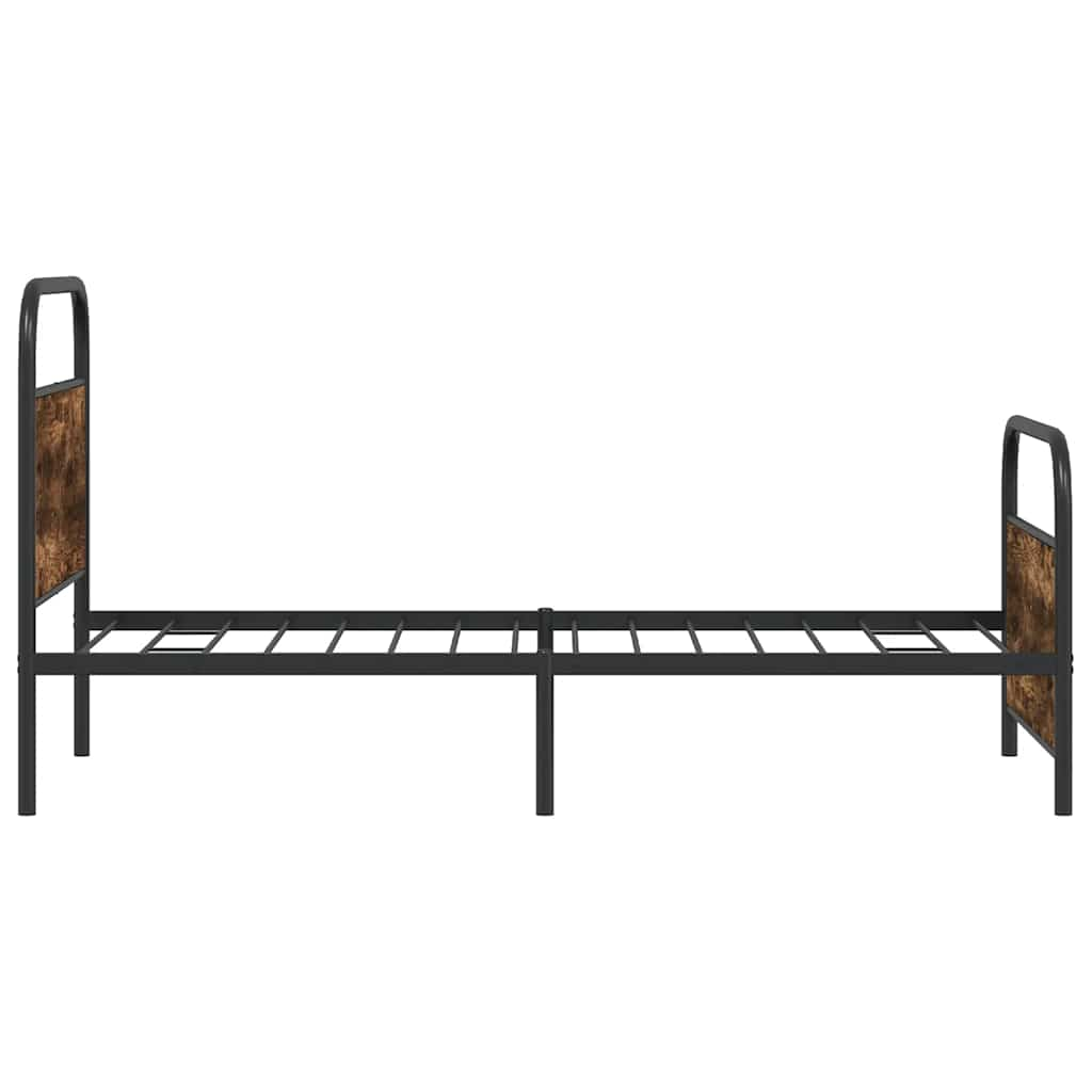 Bed frame without mattress 90x190 cm smoked oak wood material