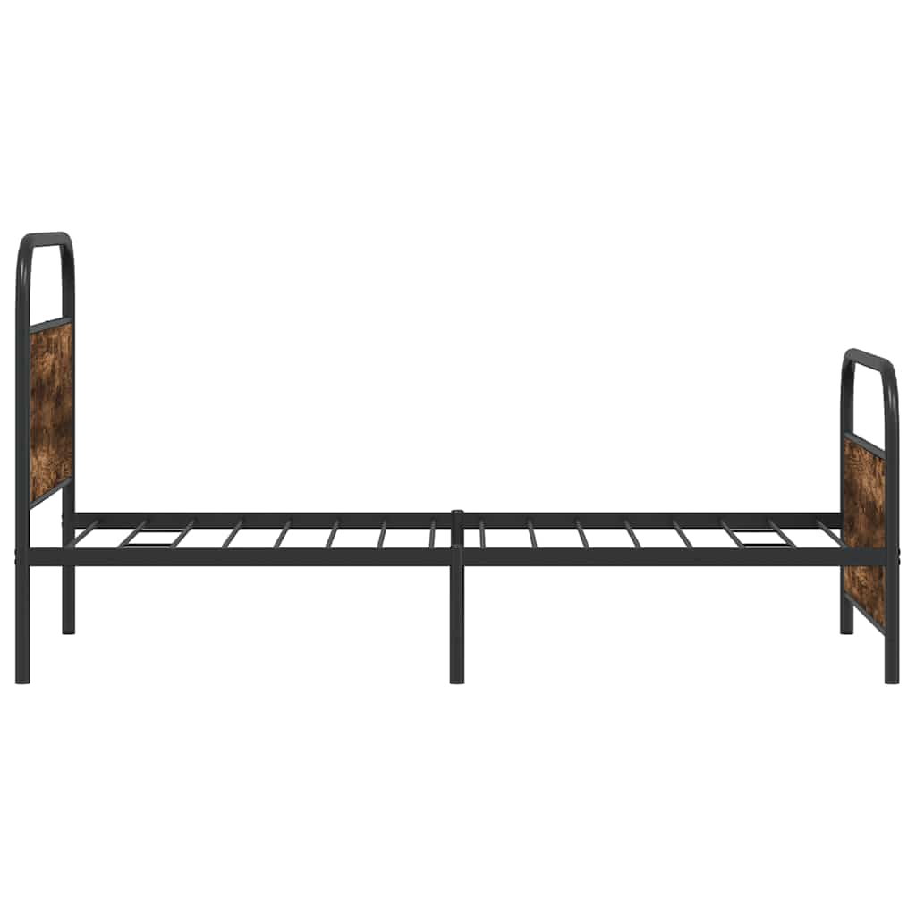 Bed frame without mattress 90x200 cm smoked oak wood material