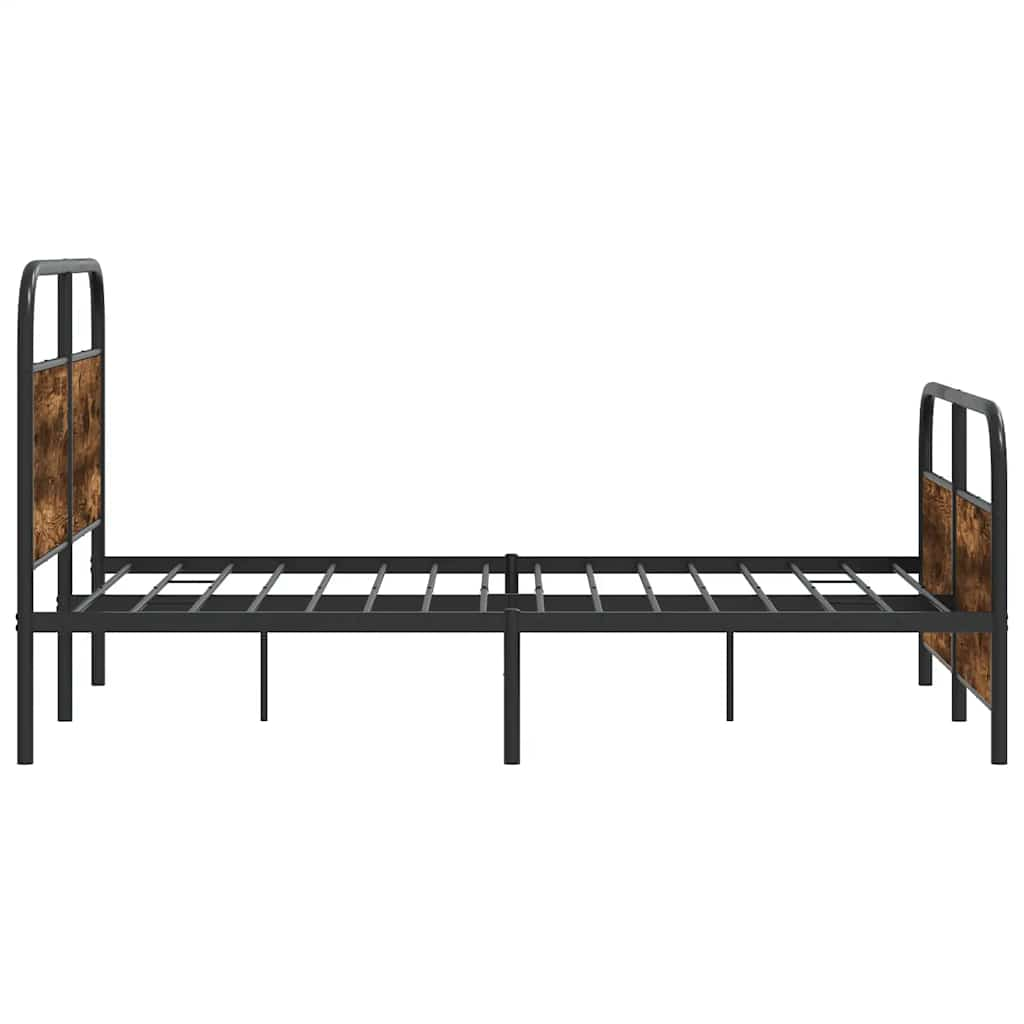 Bed frame without mattress 120x200 cm smoked oak wood material