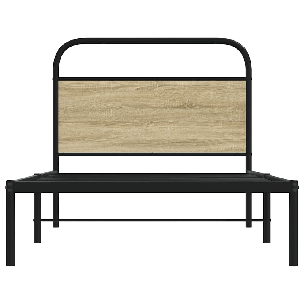 Bed frame without mattress 90x190 cm Sonoma oak wood material