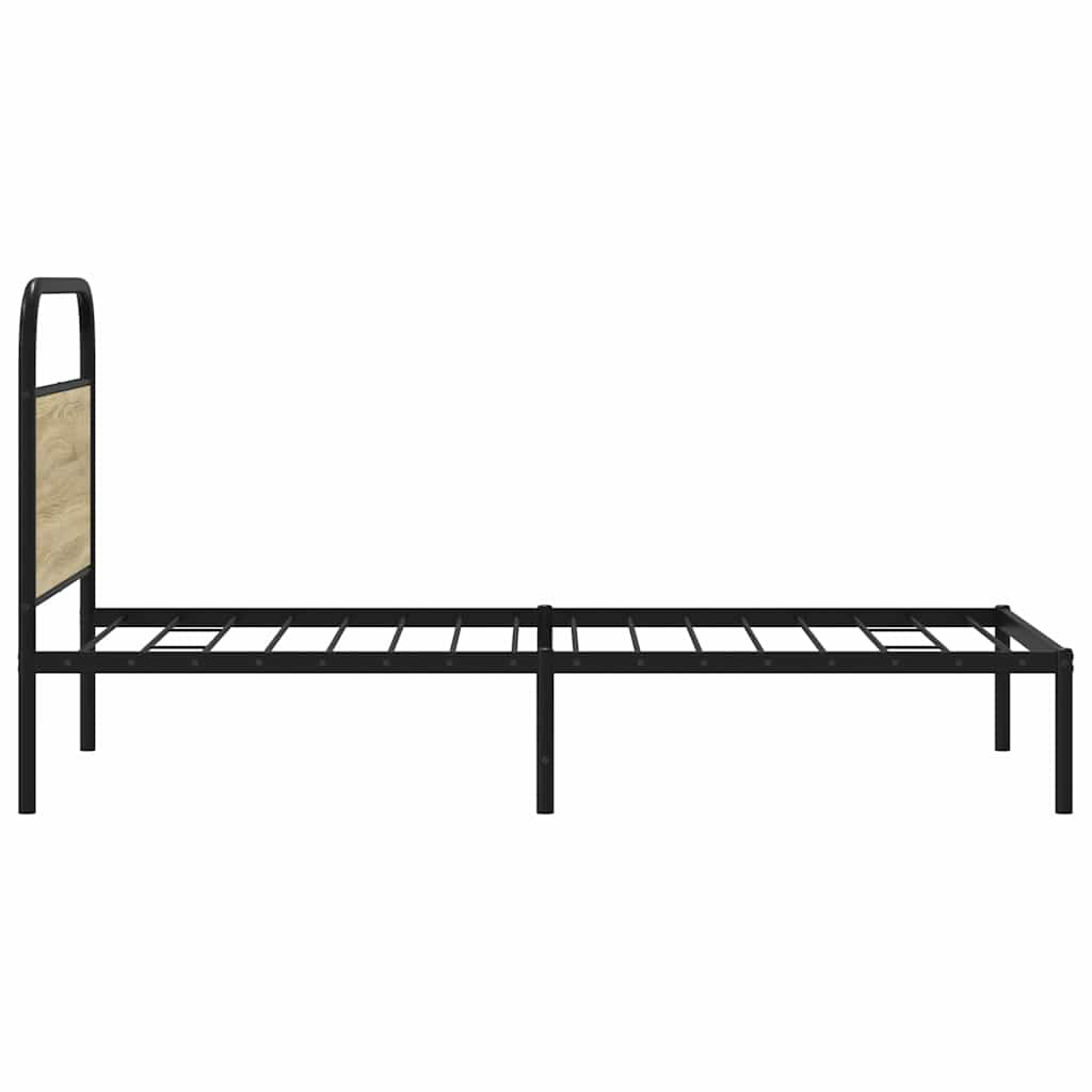 Bed frame without mattress 100x190 cm Sonoma oak wood material