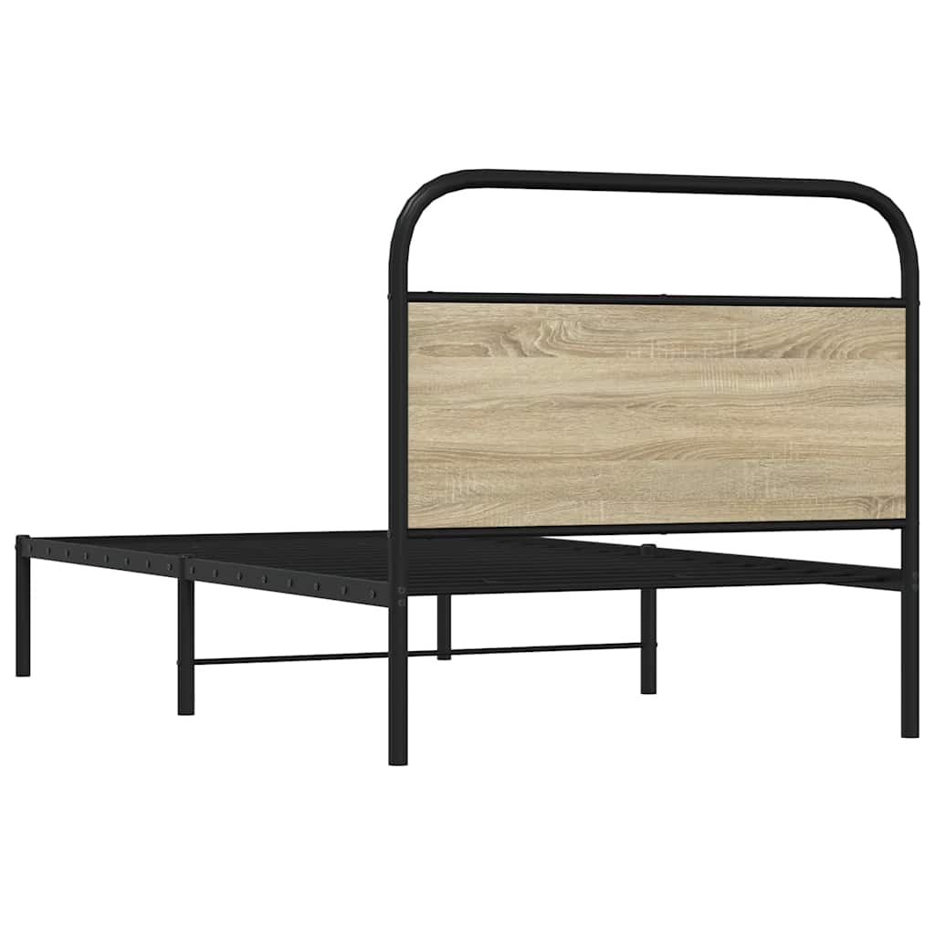 Bed frame without mattress 100x190 cm Sonoma oak wood material