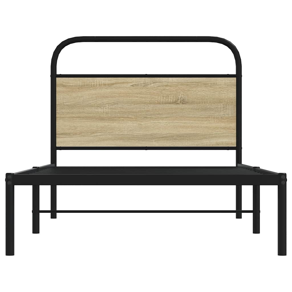 Bed frame without mattress 100x200 cm Sonoma oak wood material