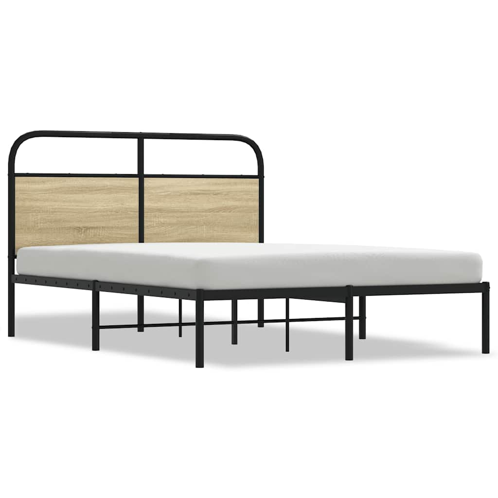 Bed frame without mattress 120x190 cm Sonoma oak wood material