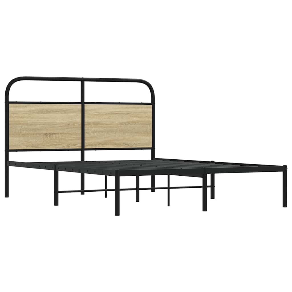 Bed frame without mattress 120x190 cm Sonoma oak wood material