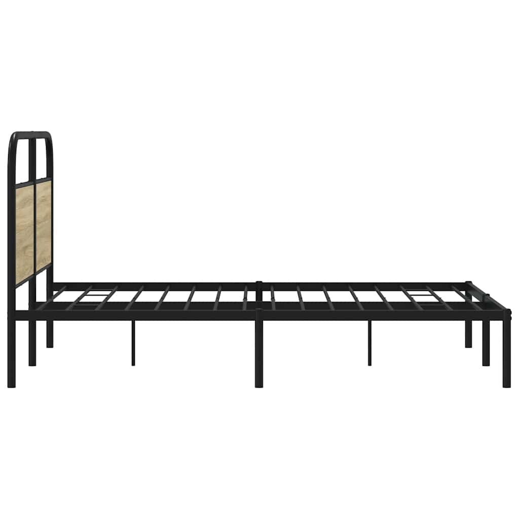 Bed frame without mattress 120x190 cm Sonoma oak wood material