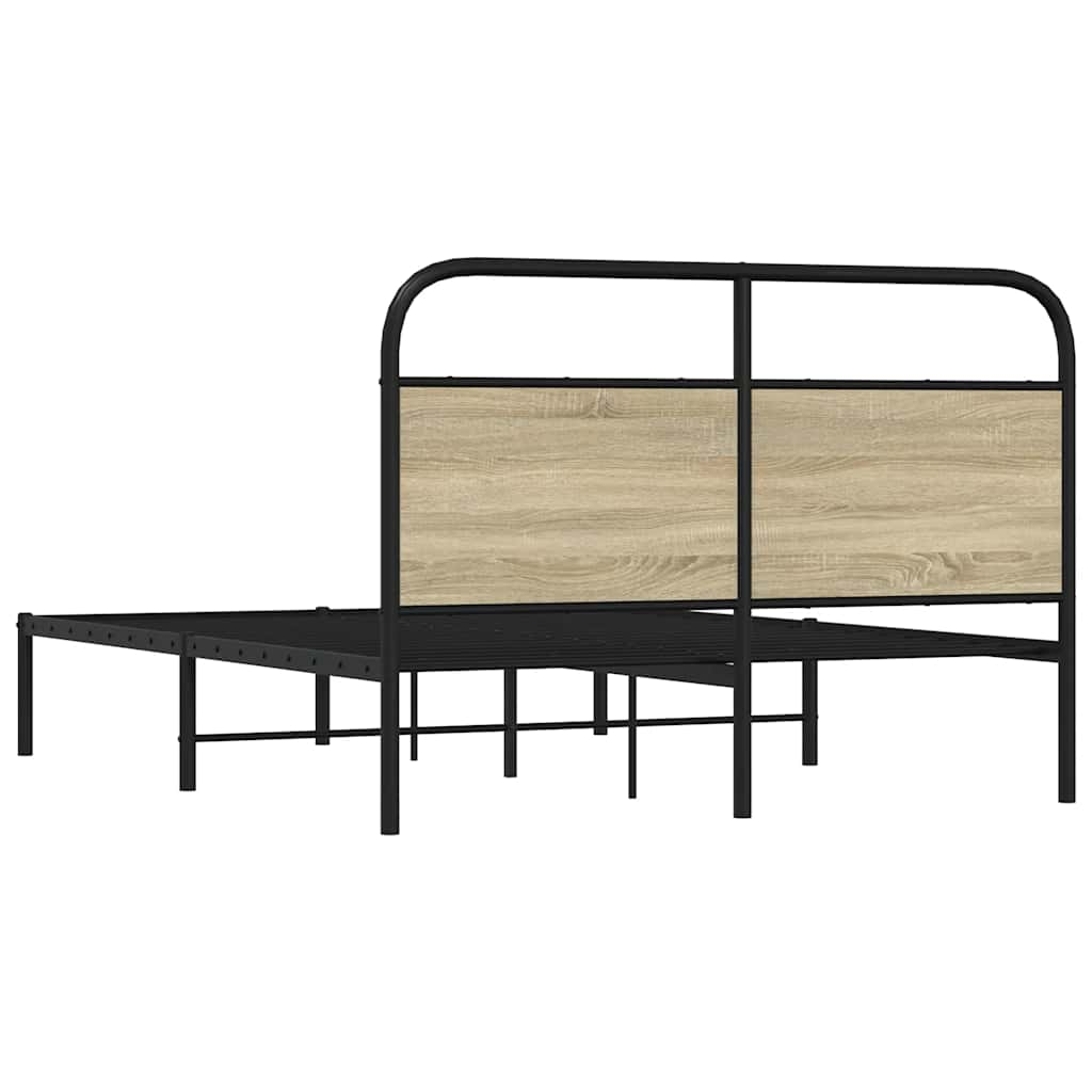 Bed frame without mattress 120x190 cm Sonoma oak wood material