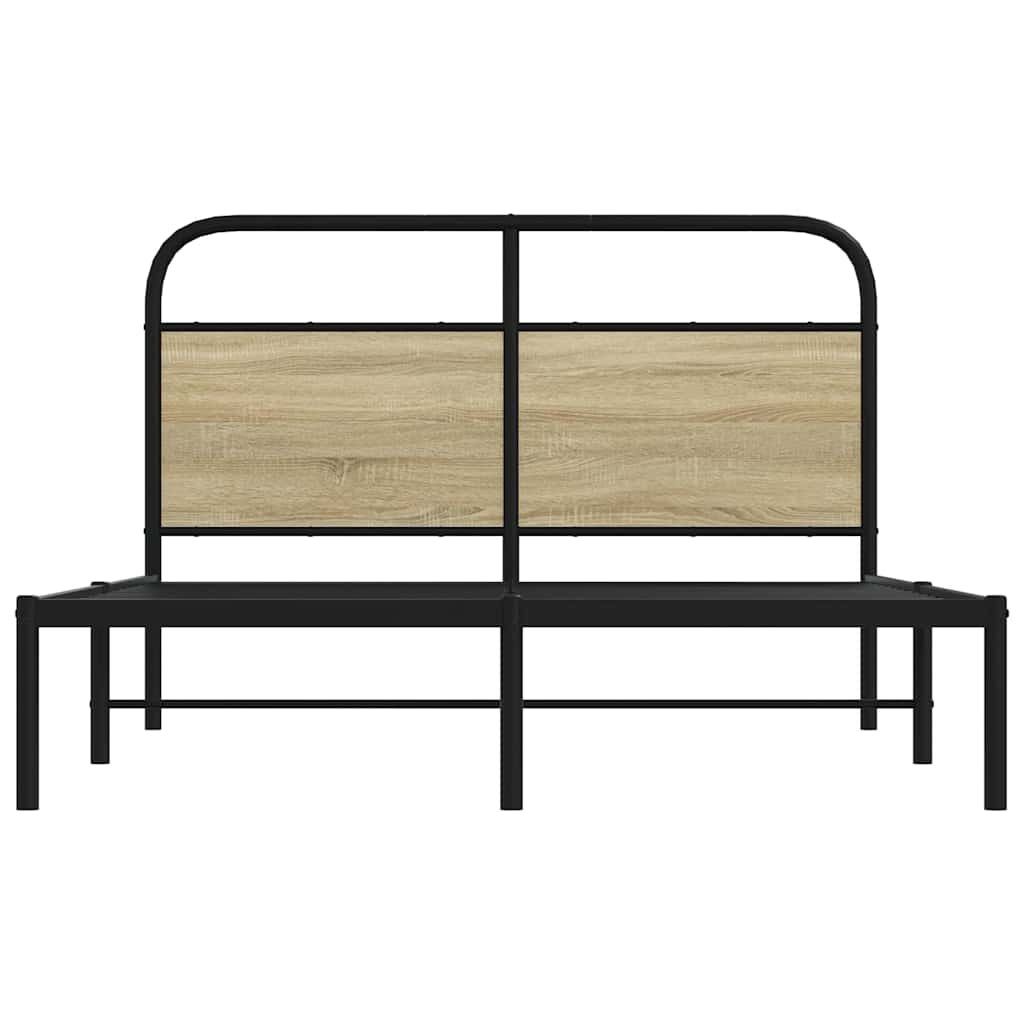 Bed frame without mattress 140x190 cm Sonoma oak wood material