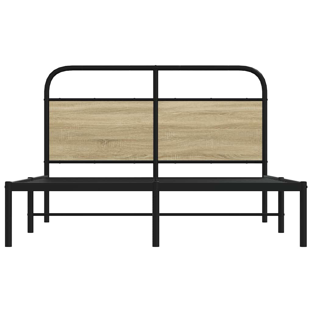 Bed frame without mattress 140x200 cm Sonoma oak wood material