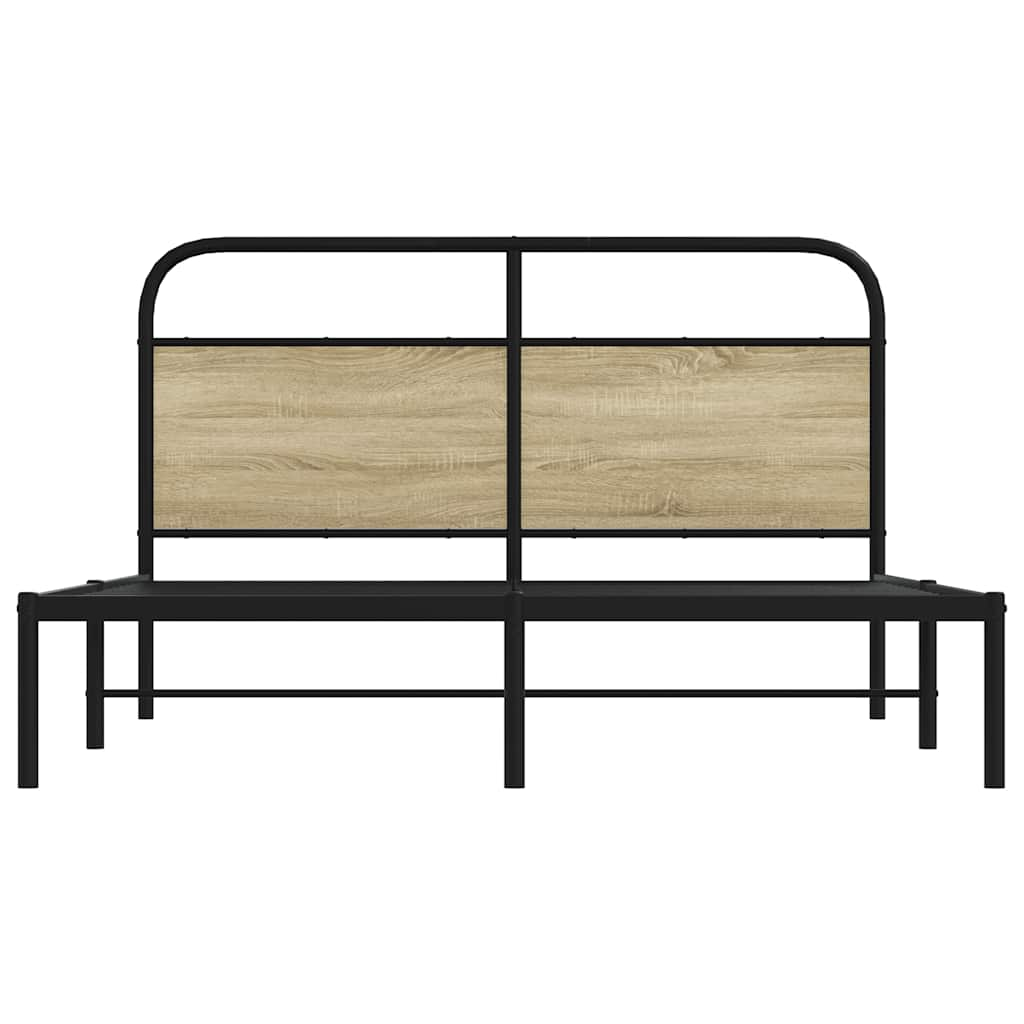 Bed frame without mattress 150x200 cm Sonoma oak wood material