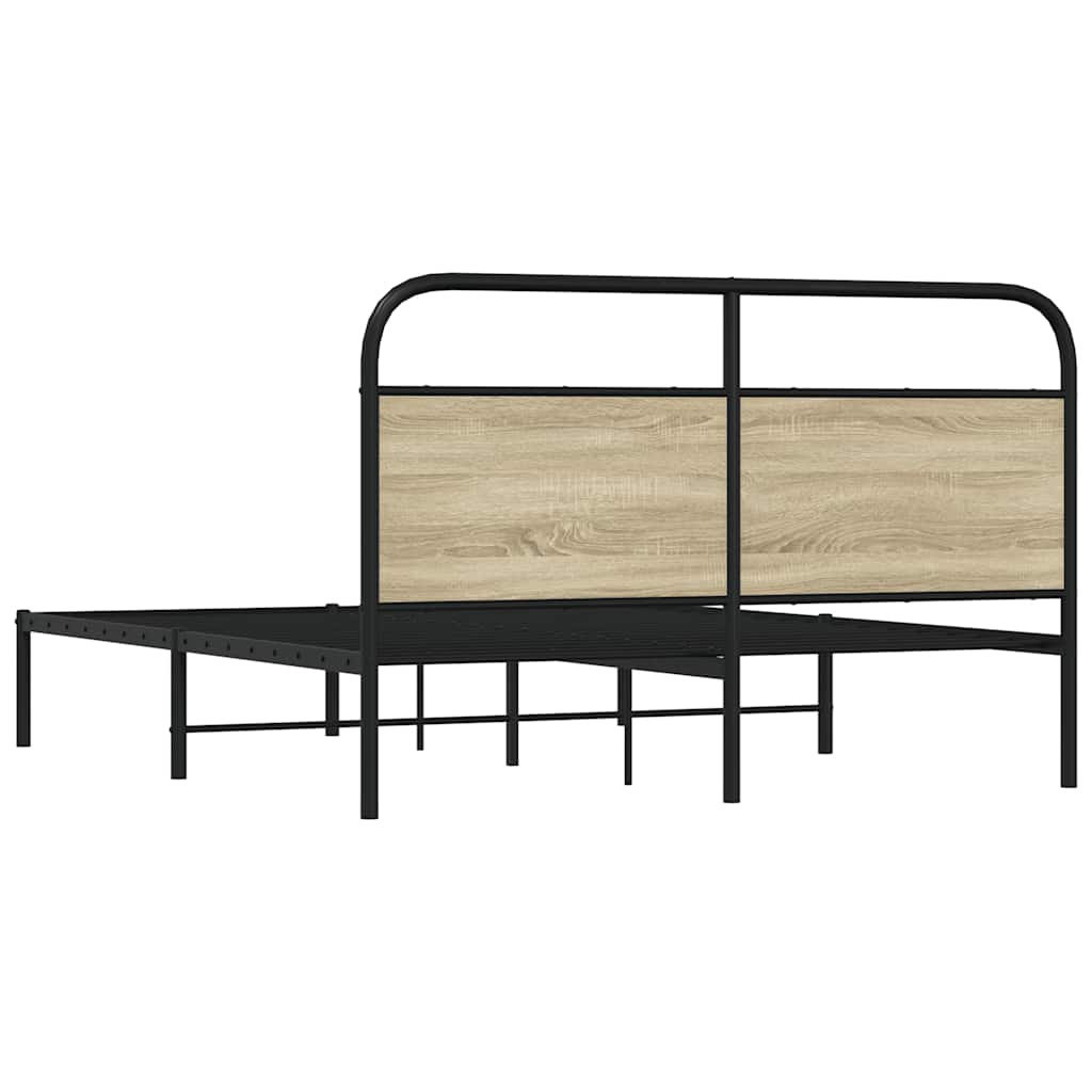 Bed frame without mattress 150x200 cm Sonoma oak wood material