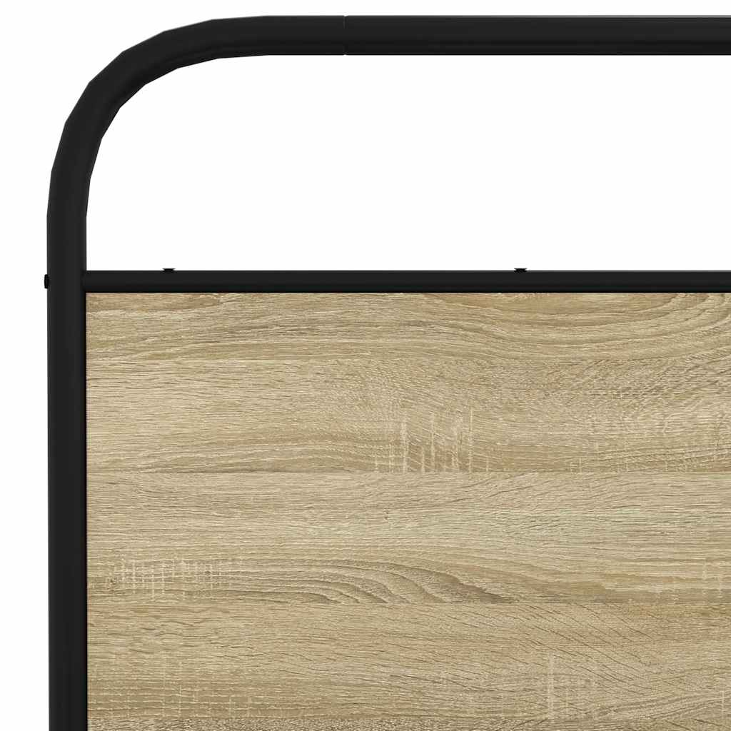 Bed frame without mattress 150x200 cm Sonoma oak wood material