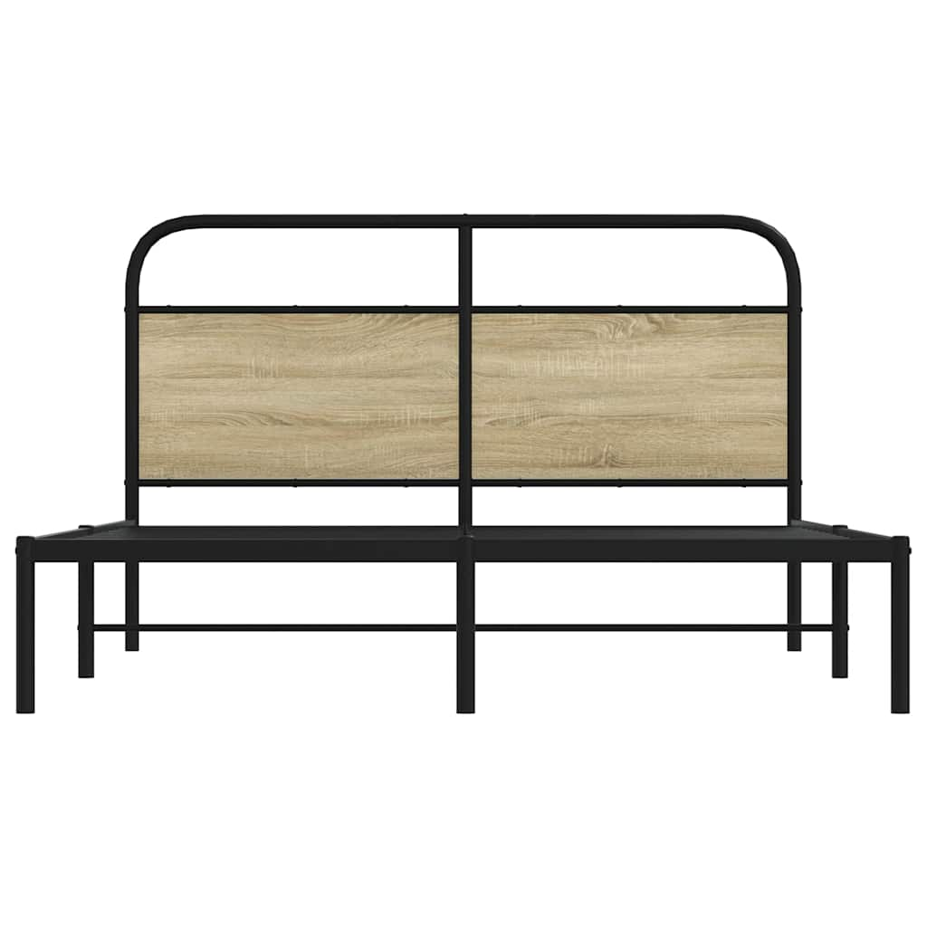 Bed frame without mattress 160x200 cm Sonoma oak wood material