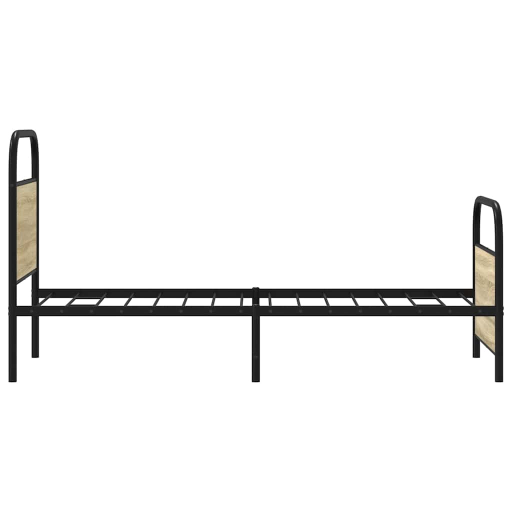 Bed frame without mattress 75x190 cm Sonoma oak wood material