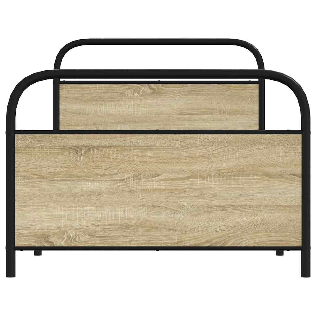 Bed frame without mattress 90x200 cm Sonoma oak wood material