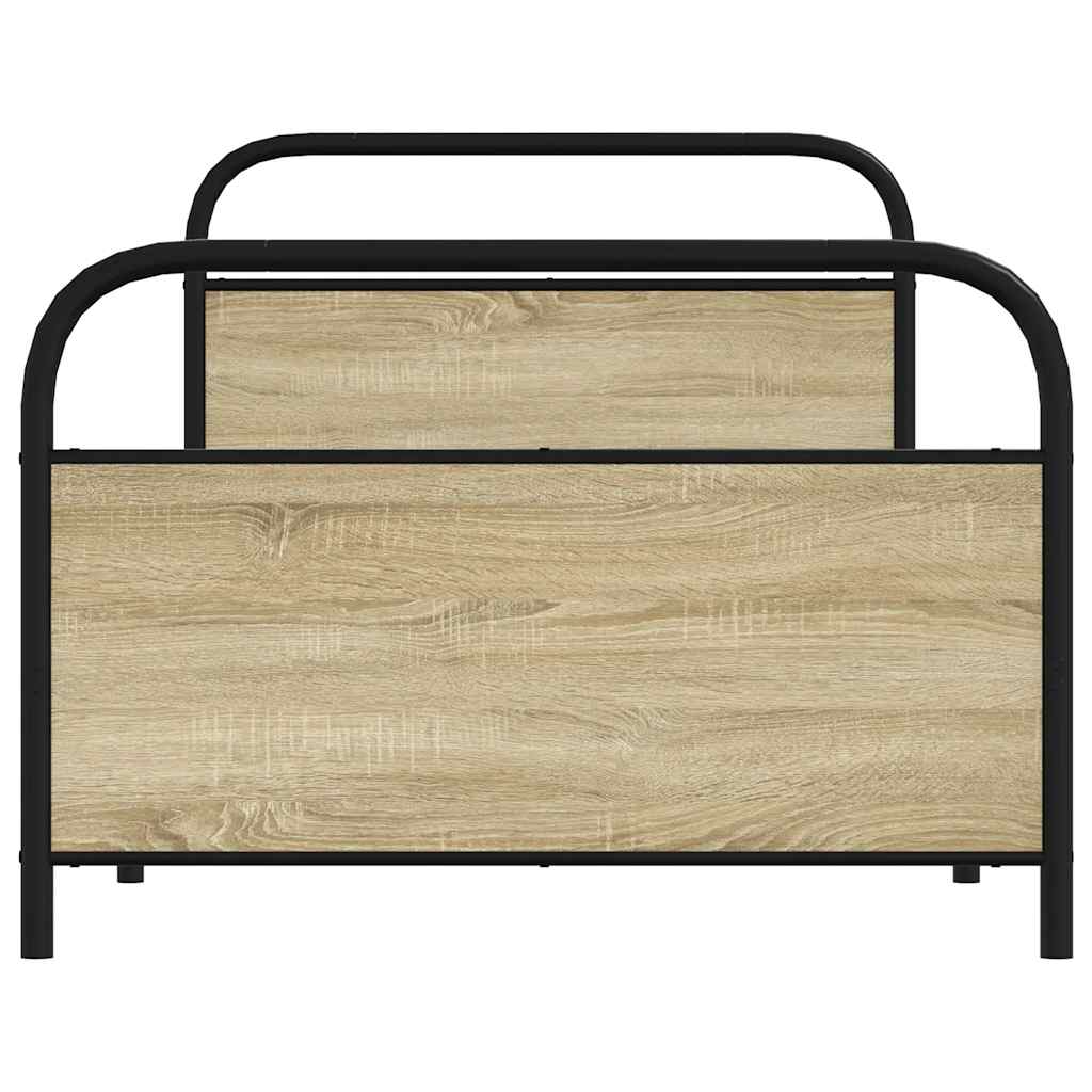 Bed frame without mattress 100x190 cm Sonoma oak wood material