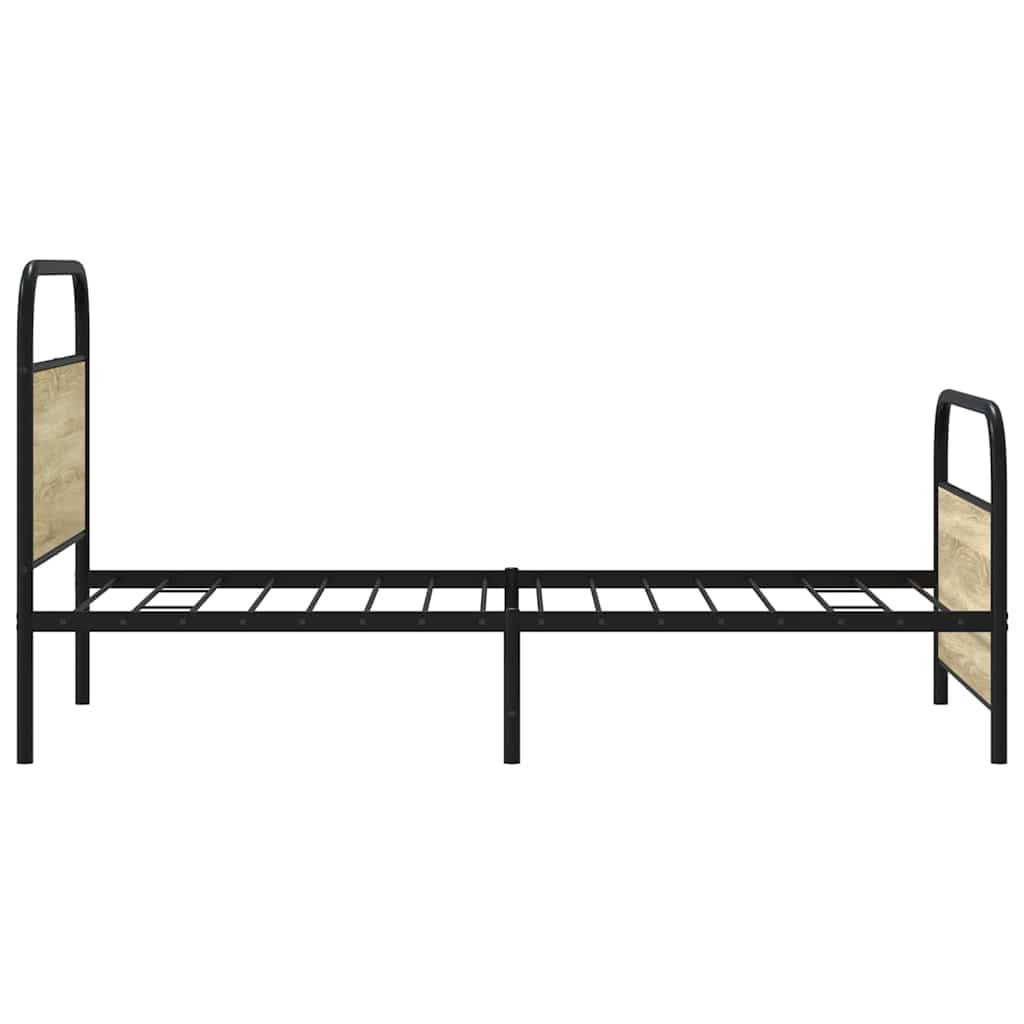 Bed frame without mattress 100x200 cm Sonoma oak wood material