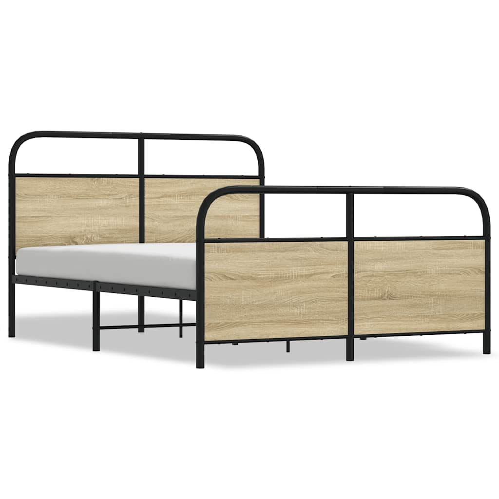 Bed frame without mattress 120x190 cm Sonoma oak wood material