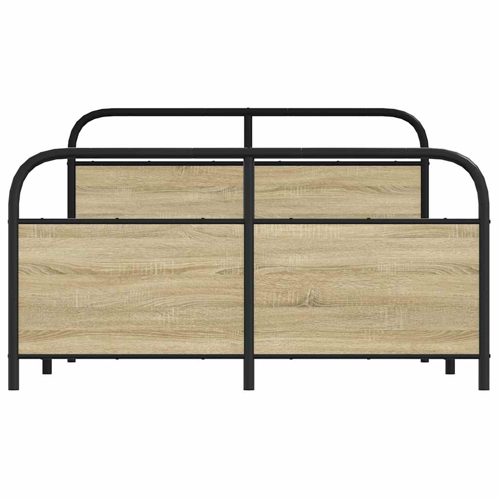 Bed frame without mattress 120x190 cm Sonoma oak wood material