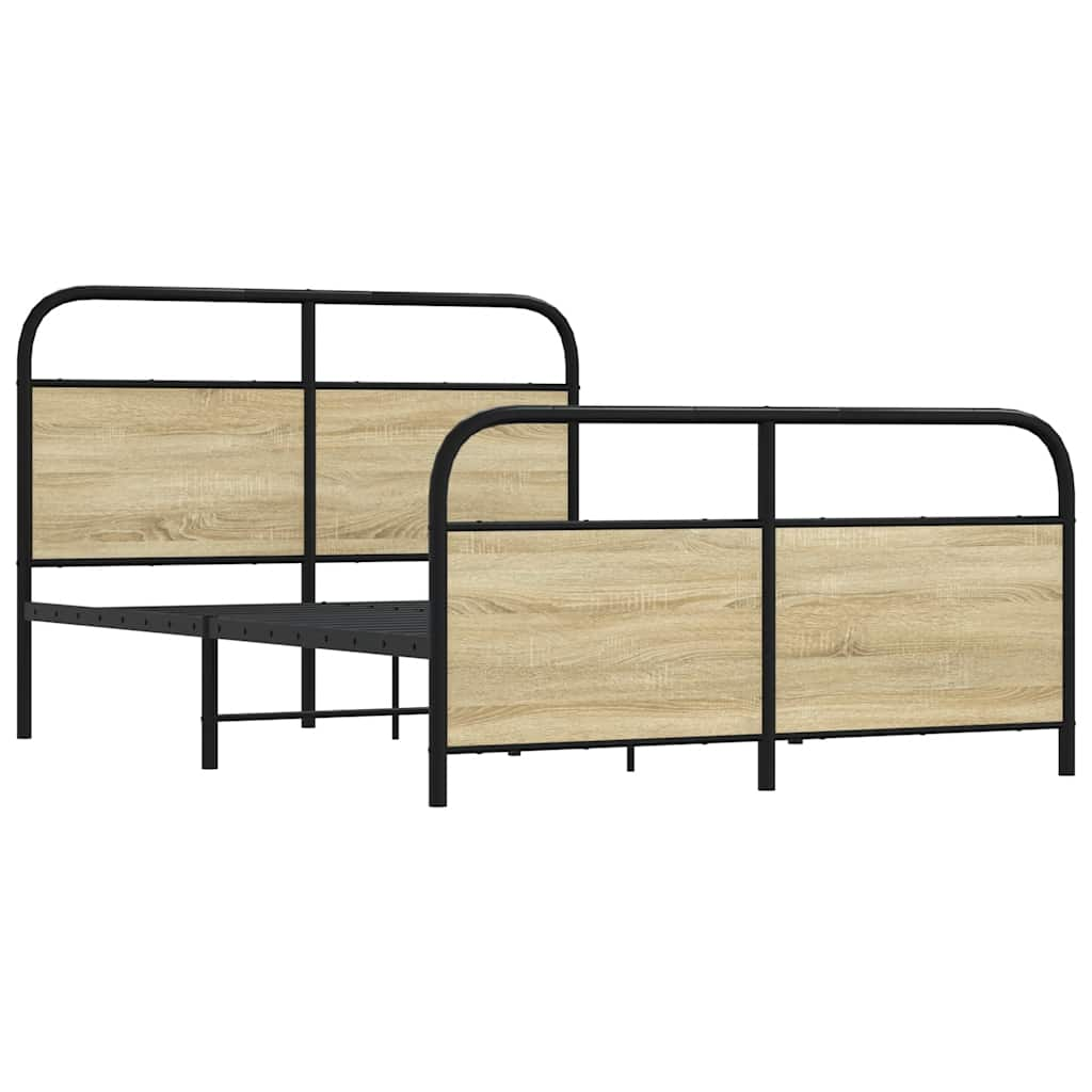 Bed frame without mattress 120x190 cm Sonoma oak wood material