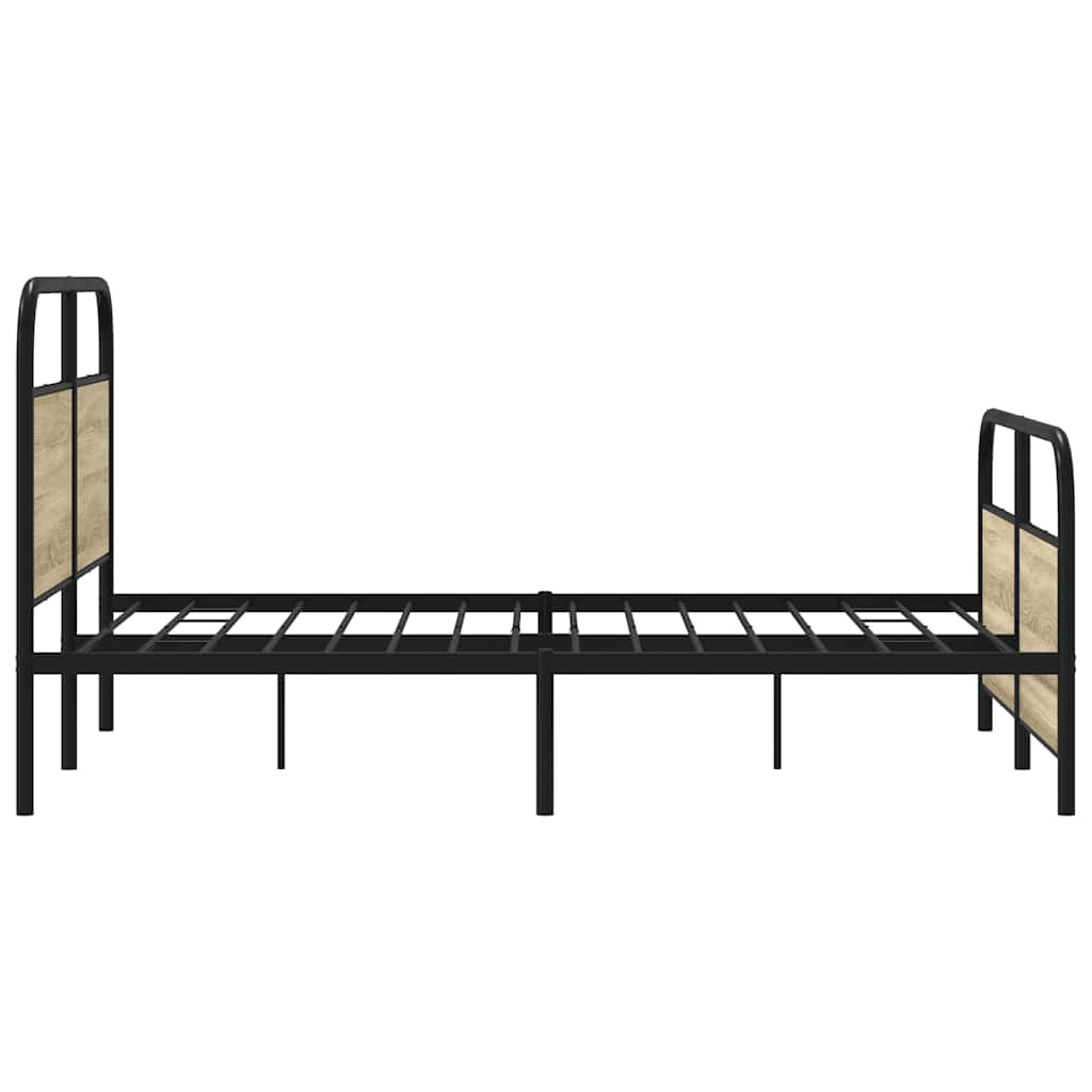 Bed frame without mattress 120x190 cm Sonoma oak wood material