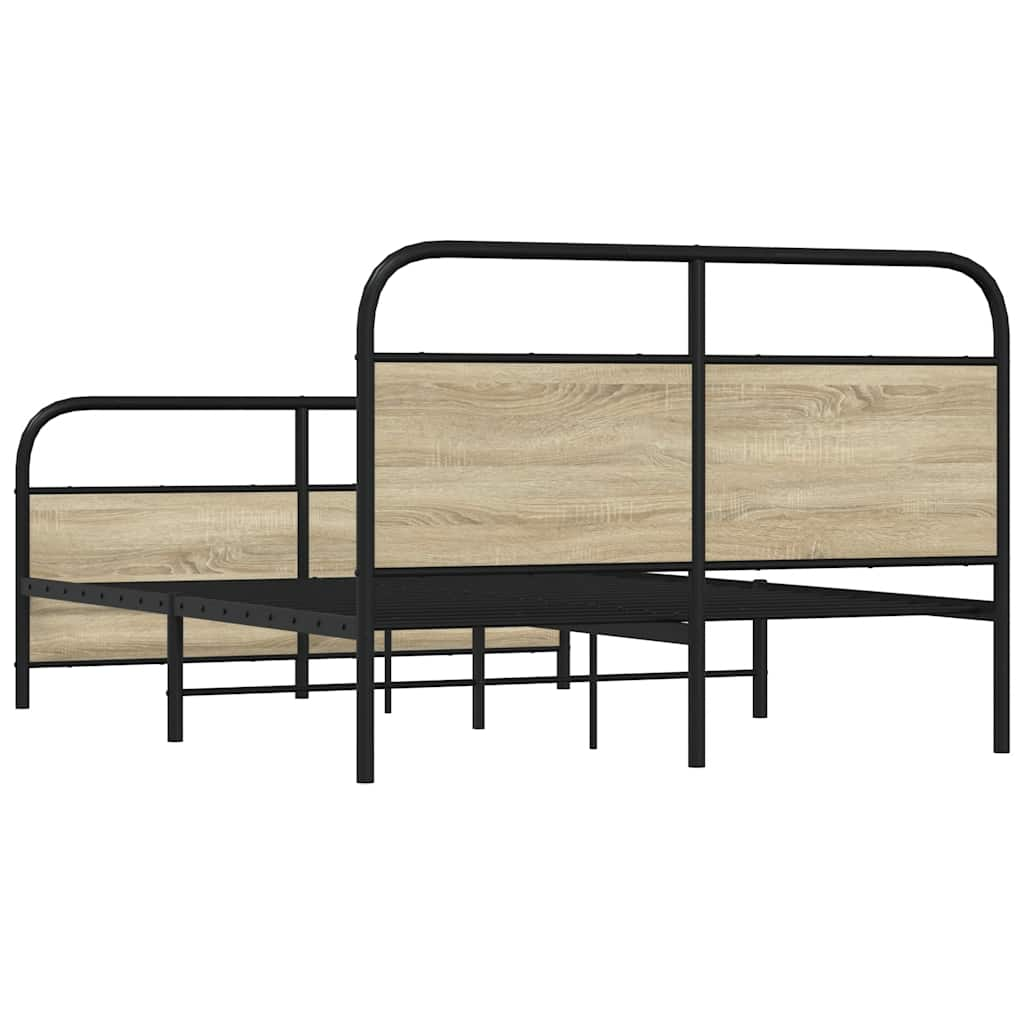 Bed frame without mattress 120x190 cm Sonoma oak wood material