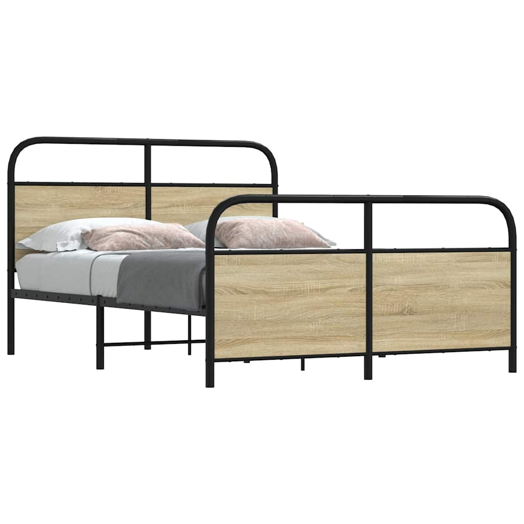 Bed frame without mattress 120x190 cm Sonoma oak wood material