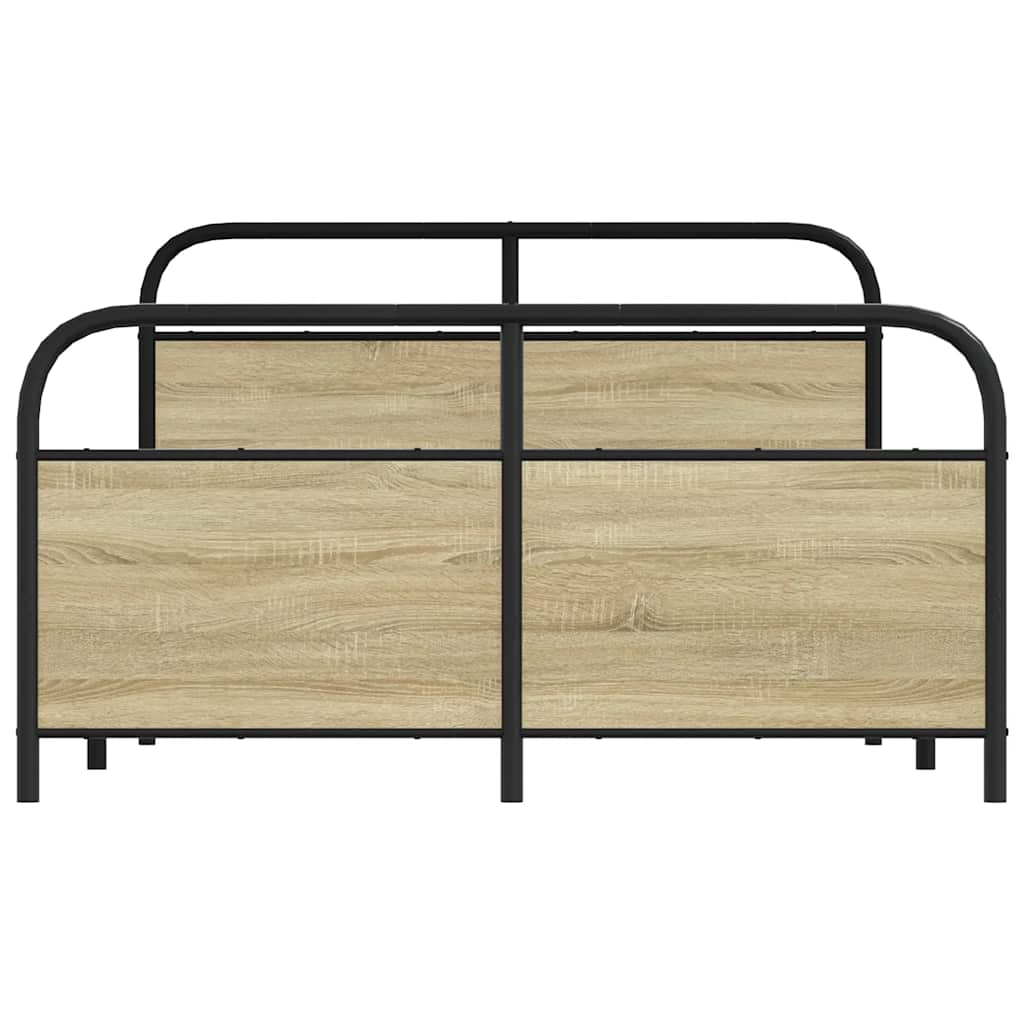 Bed frame without mattress 120x200 cm Sonoma oak wood material