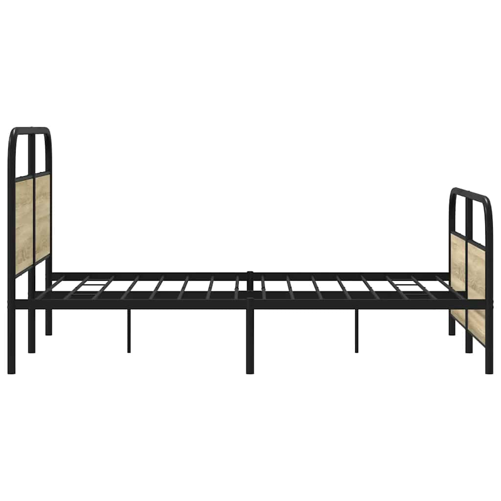 Bed frame without mattress 120x200 cm Sonoma oak wood material