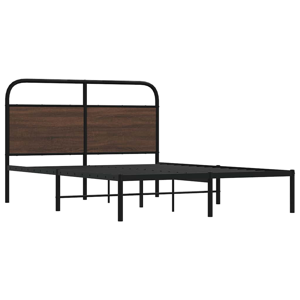 Bed frame without mattress 120x200 cm brown oak look