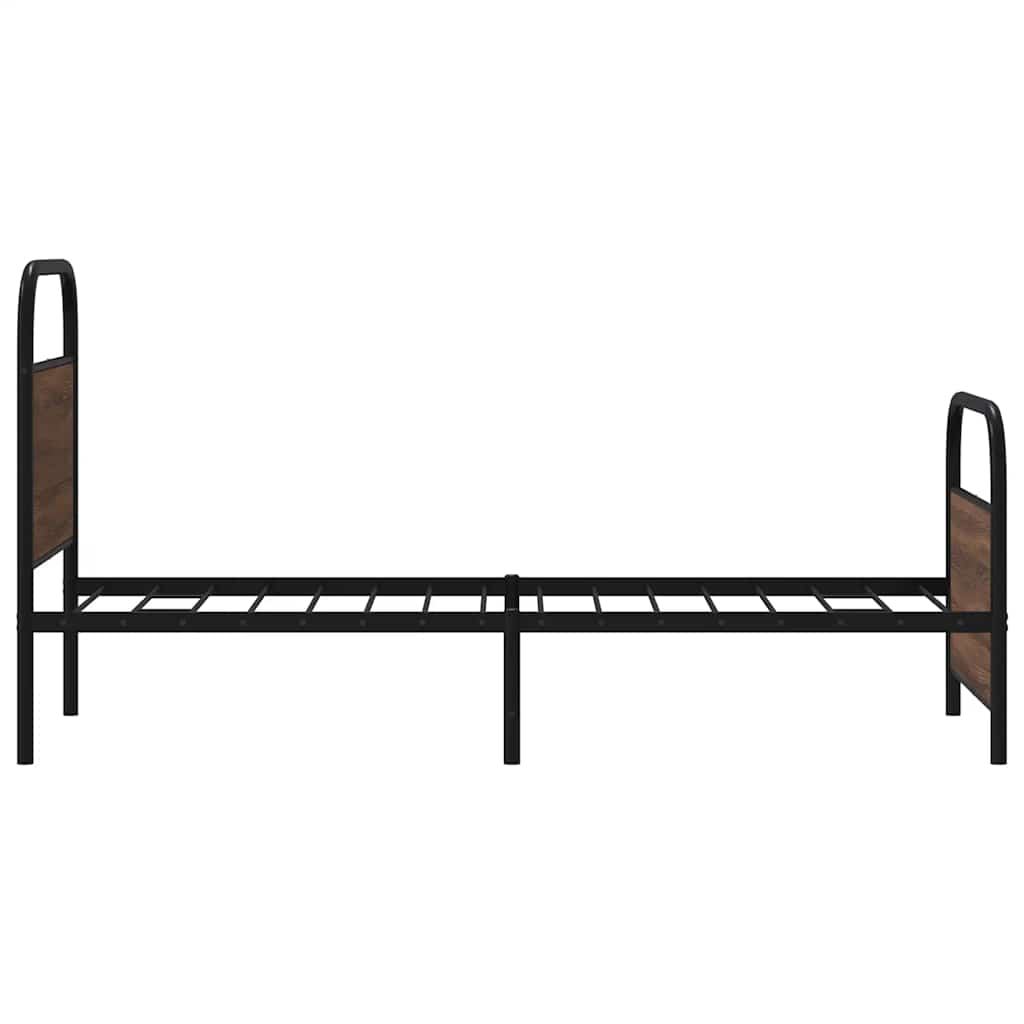 Bed frame without mattress 75x190 cm brown oak look