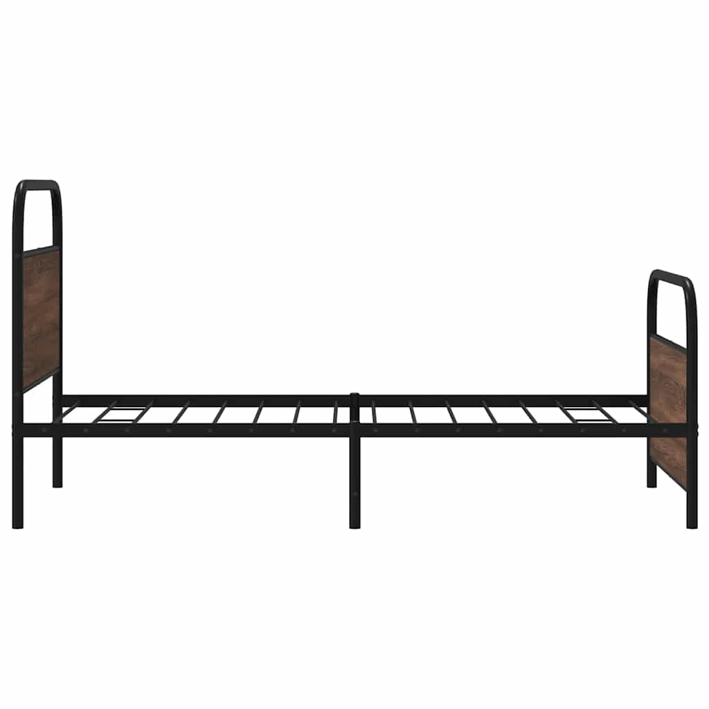 Bed frame without mattress 100x190 cm brown oak look