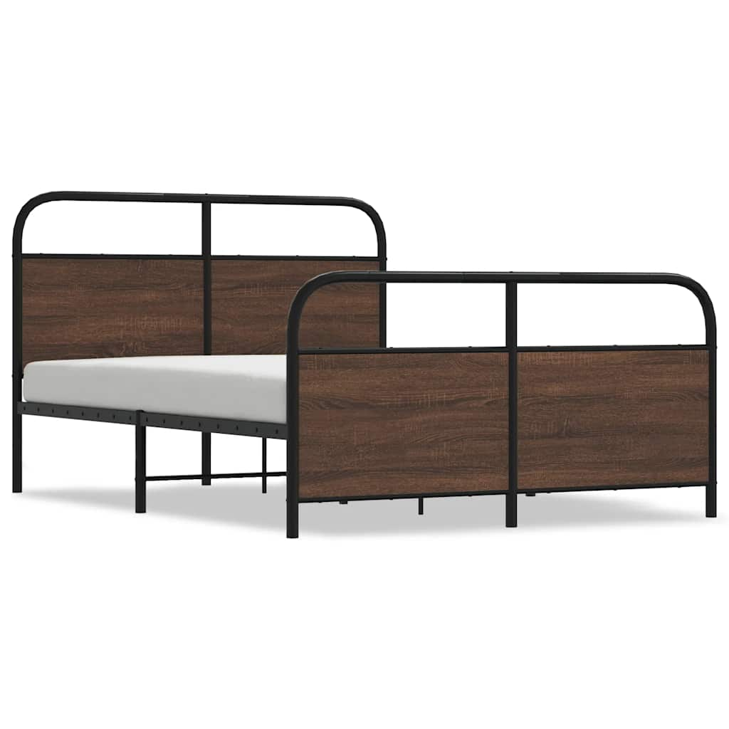 Bed frame without mattress 120x190 cm brown oak look