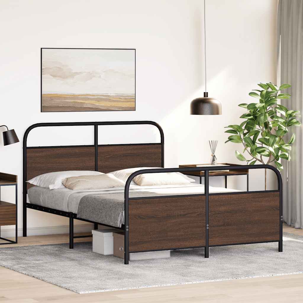 Bed frame without mattress 120x190 cm brown oak look