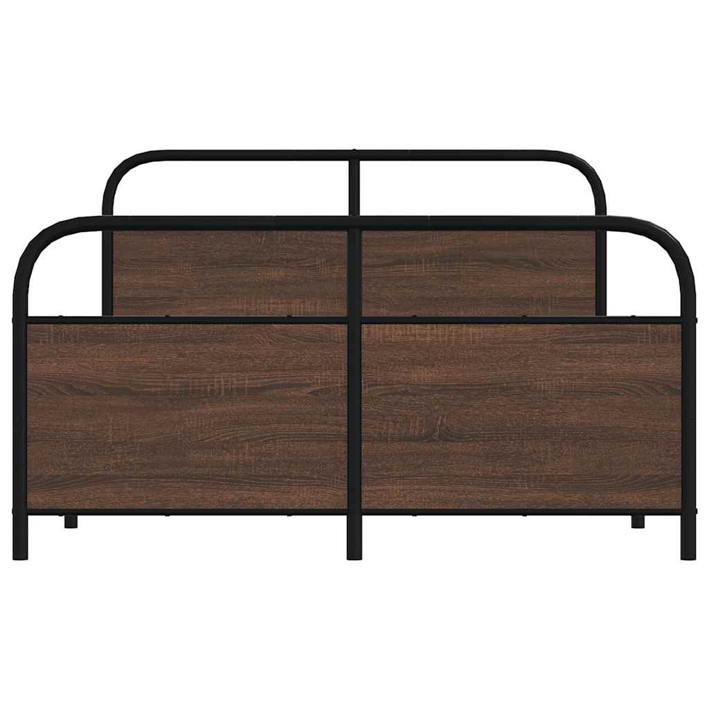 Bed frame without mattress 120x190 cm brown oak look