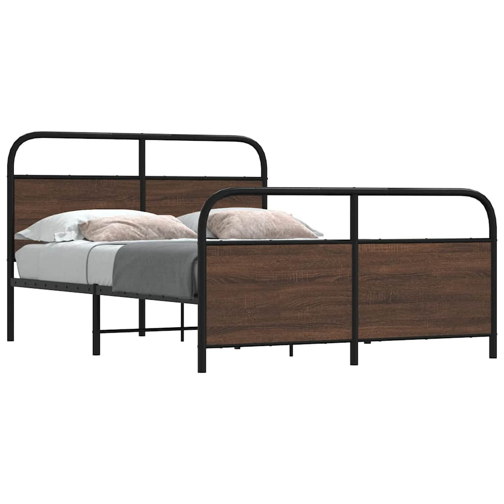 Bed frame without mattress 120x190 cm brown oak look