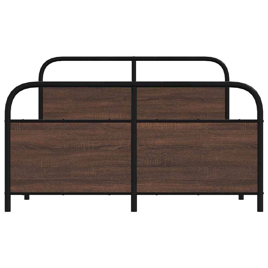 Bed frame without mattress 120x200 cm brown oak look