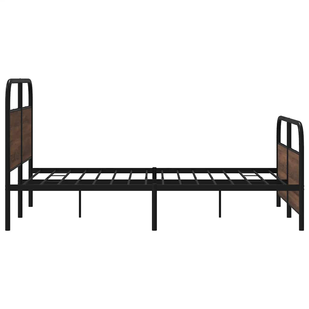 Bed frame without mattress 120x200 cm brown oak look