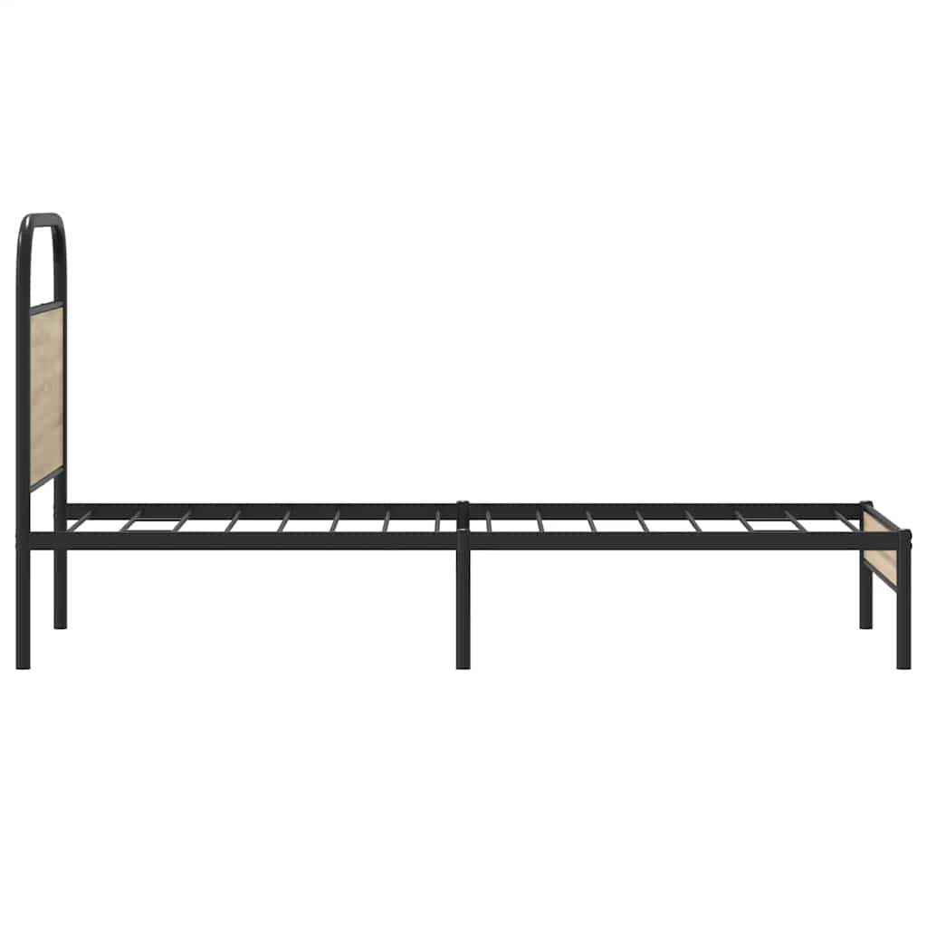 Bed frame without mattress 80x200 cm smoked oak wood material