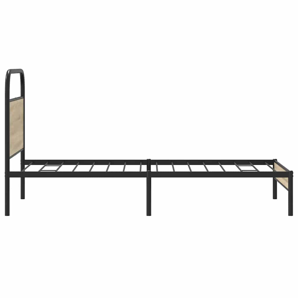 Bed frame without mattress 90x200 cm smoked oak wood material