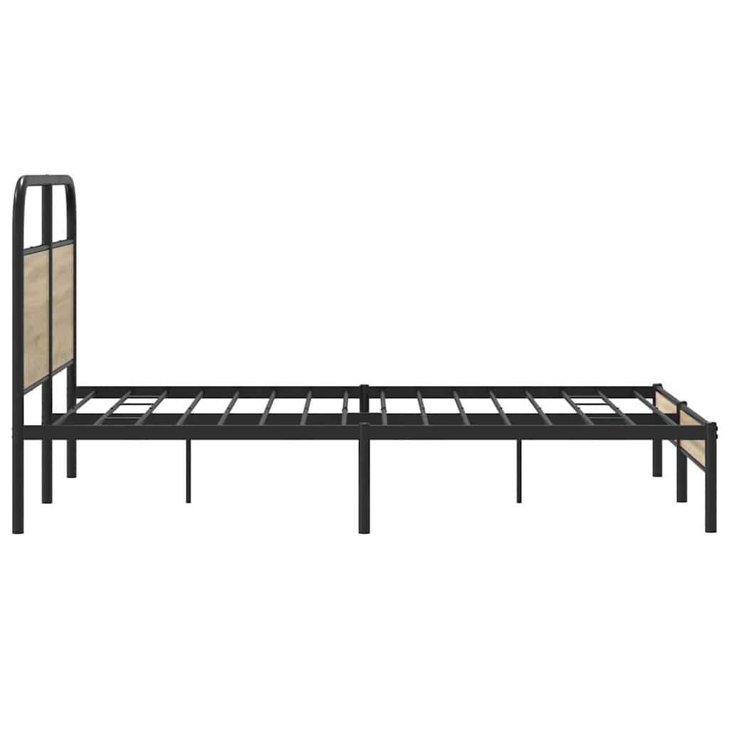 Bed frame without mattress 120x200 cm smoked oak wood material