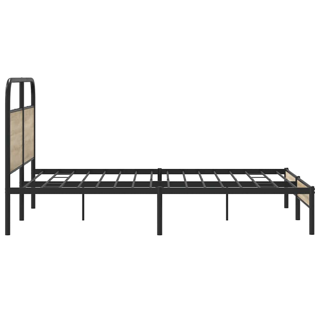 Bed frame without mattress 150x200 cm smoked oak wood material