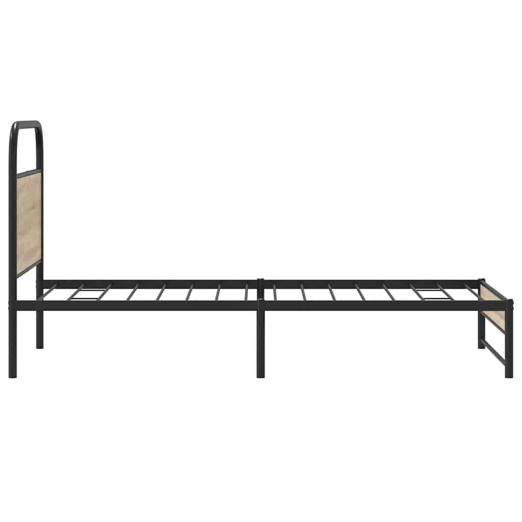 Bed frame without mattress 90x200 cm smoked oak wood material