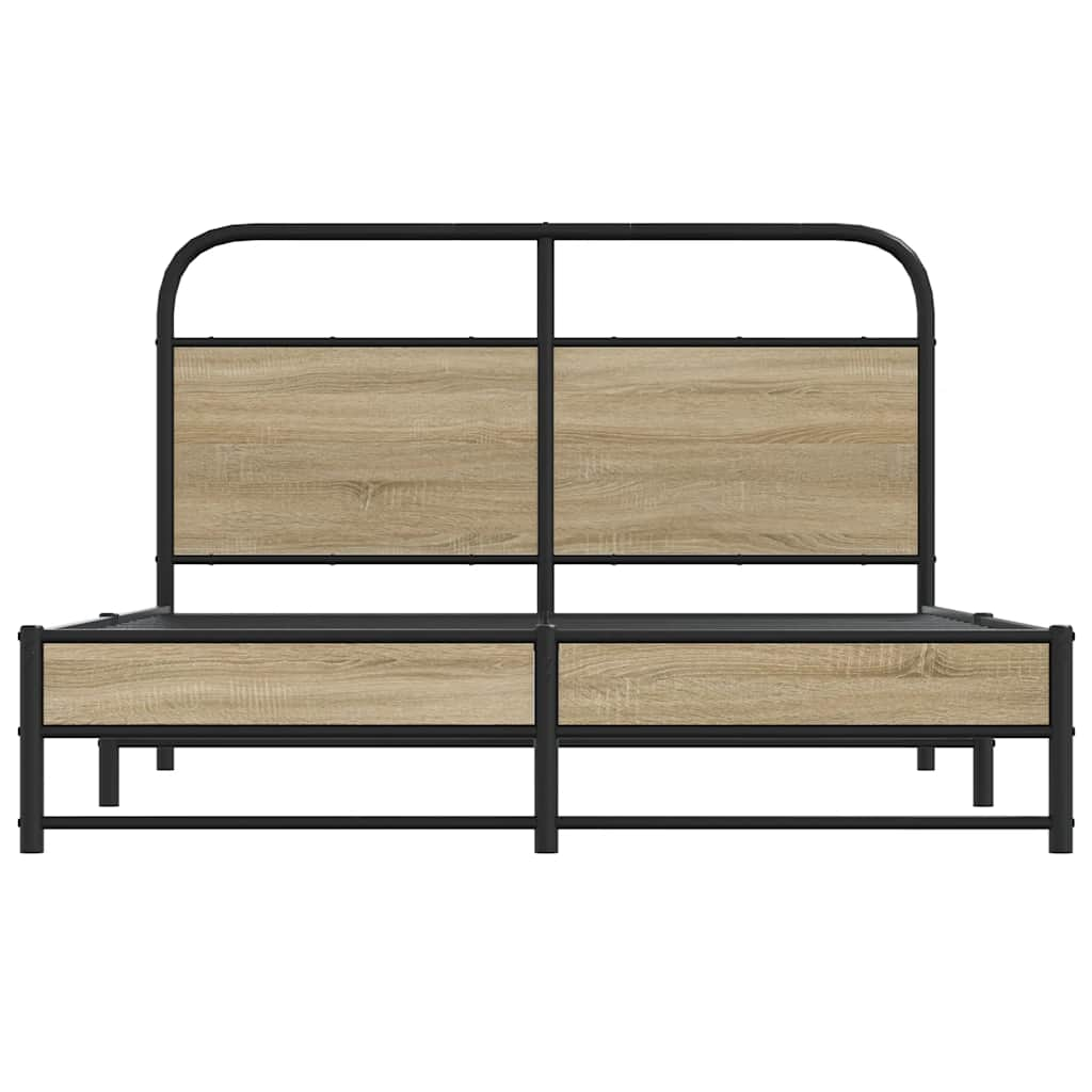 Bed frame without mattress 120x190 cm smoked oak wood material