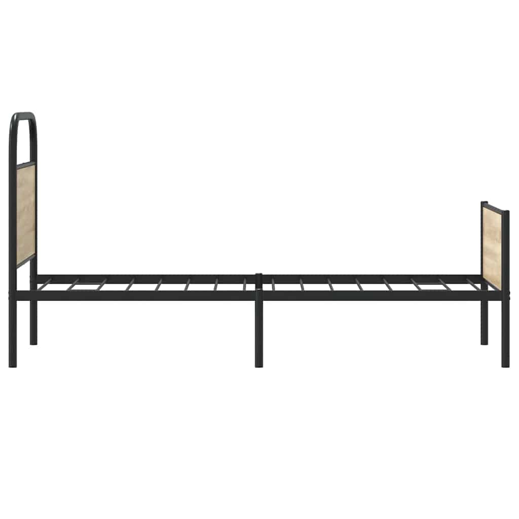 Bed frame without mattress 75x190 cm Sonoma oak wood material